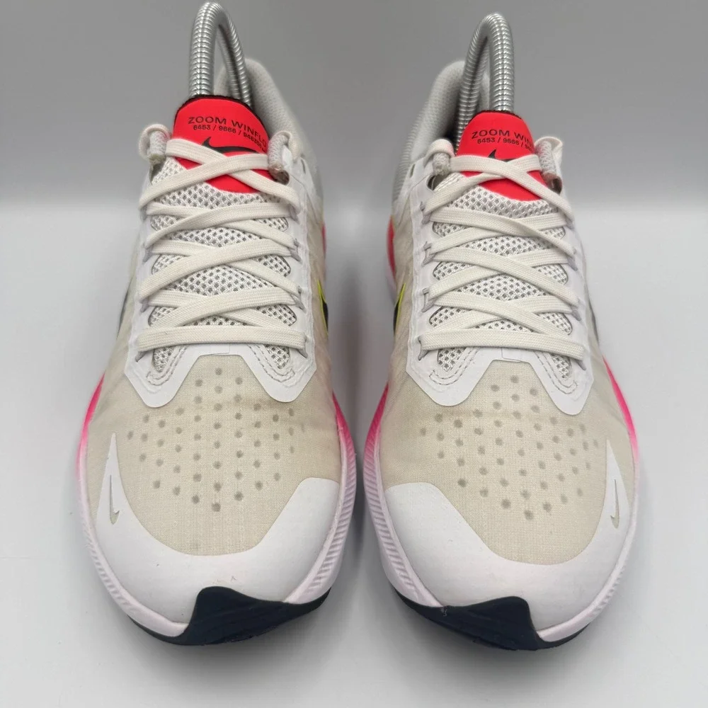Nike Zoom Winflo 8 Womens Size 5.5 Running Shoes CW3421-100 White Pink Neon